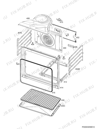 Взрыв-схема плиты (духовки) Aeg EE3003011M - Схема узла Oven